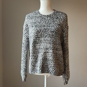 Ruby Moon | Monochrome Knit Bishop Sleeve Sweater